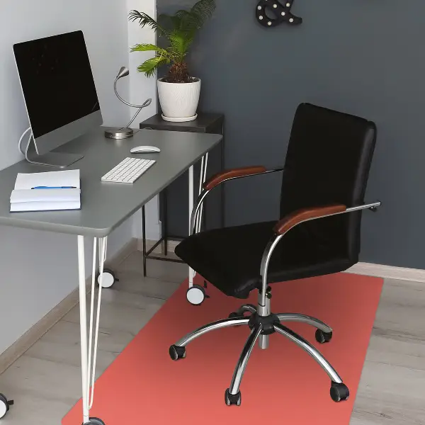 Tapis fauteuil bureau Couleur pastel orange
