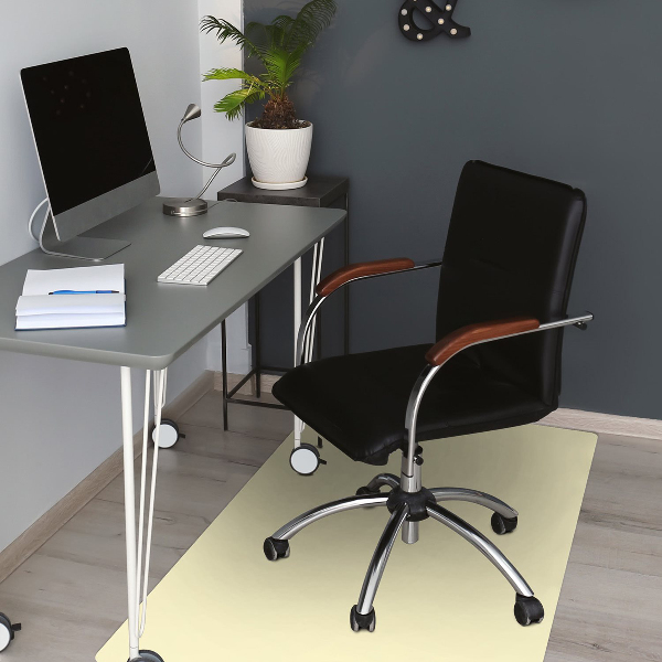 Tapis de chaise de bureau Couleur crème