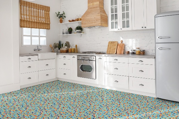 Carreaux PCV mosaïque colorée