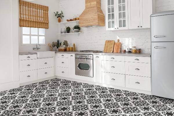 Carreaux de vinyle Ornement avec des fleurs
