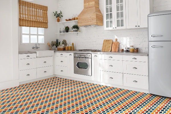 Carreau vinyl adhésif Motif rétro coloré