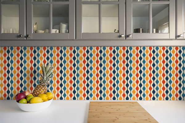 Carreau vinyl adhésif Motif rétro coloré