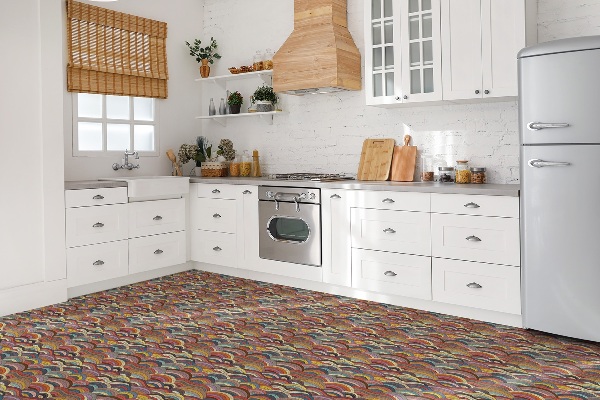 Carreau vinyl adhésif Vagues en patchwork