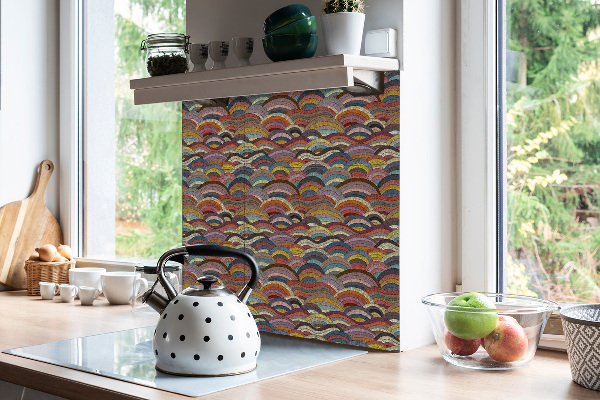 Carreau vinyl adhésif Vagues en patchwork