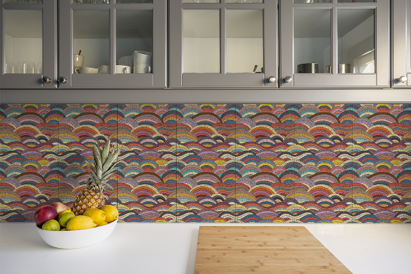 Carreau vinyl adhésif Vagues en patchwork