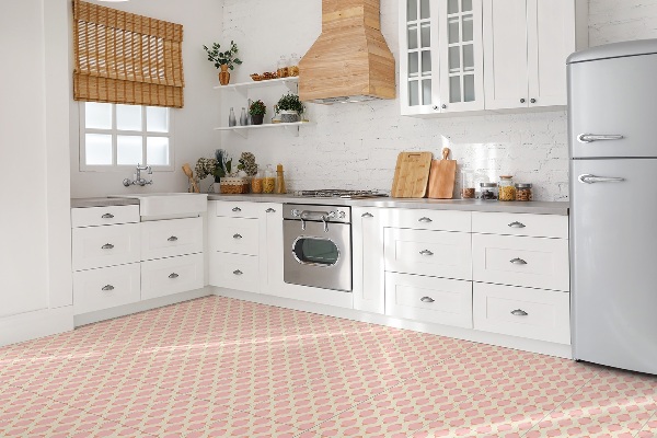 Carreaux vinyle Motif vintage rose