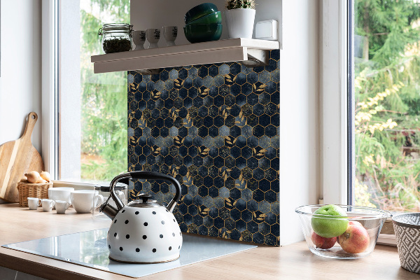 Carreaux vinyle Feuilles et hexagones