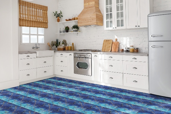 Carreaux de vinyle auto-adhésifs Marbre bleu