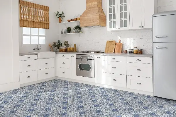 Carreaux de vinyle auto-adhésifs Motif bleu portugais
