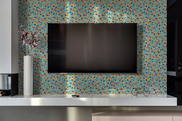 Revêtement mural pvc mosaïque colorée