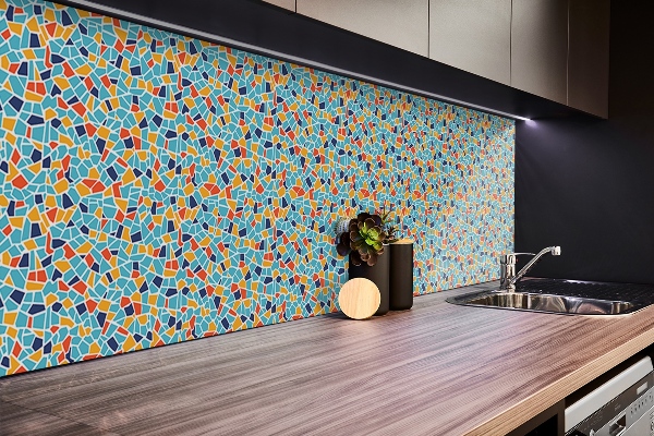 Revêtement mural pvc mosaïque colorée