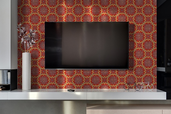Panneau mural tv Modèle de panneau de plancher floral arabe