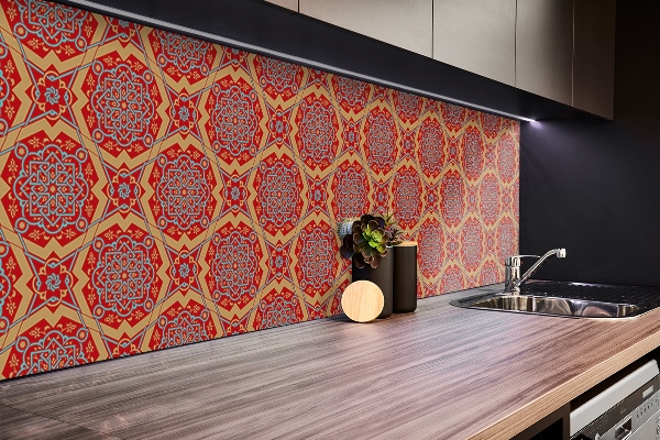 Panneau mural tv Modèle de panneau de plancher floral arabe