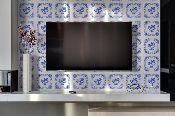 Revêtement mural pvc Fleur azulejos