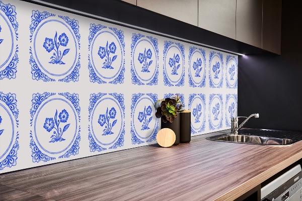 Revêtement mural pvc Fleur azulejos