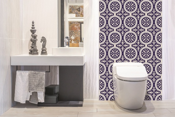 Panneau mural salle de bain Plumes de paon