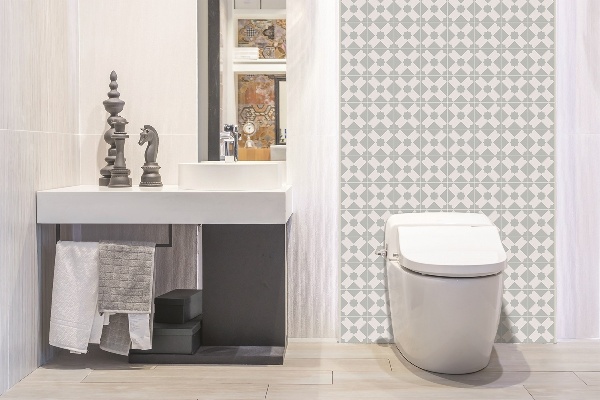 Panneau mural salle de bain Patchwork géométrique