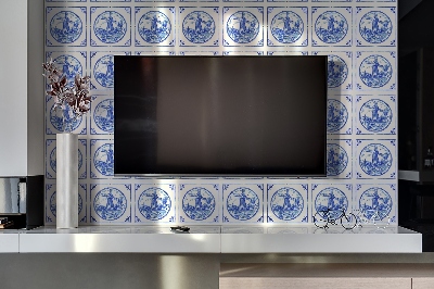 Revêtement mural salle de bain Moulin à vent de style azulejos