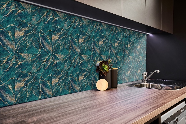 Panneau mural salle de bain Malachite verte