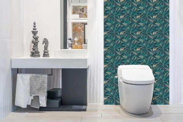 Panneau mural salle de bain Malachite verte