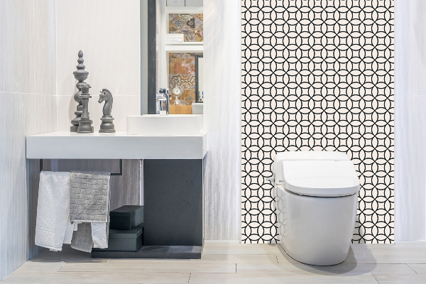 Panneau mural salle de bain Roues géométriques