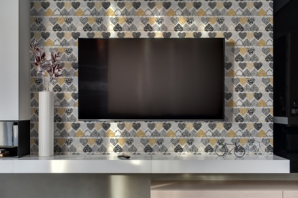 Panneau mural tv Cœurs décoratifs