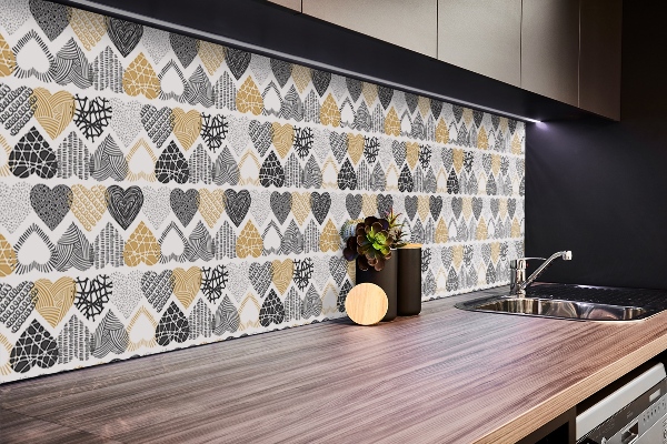 Panneau mural tv Cœurs décoratifs
