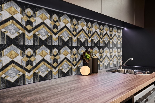 Panneau mural cuisine Illusion géométrique