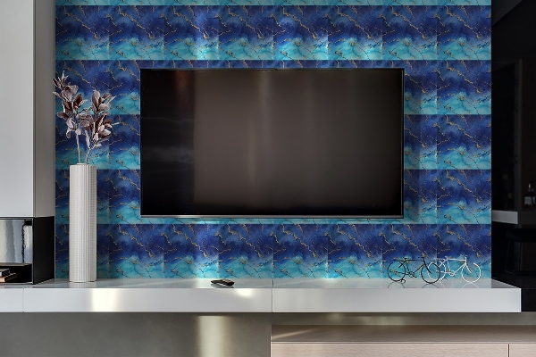 Panneau mural tv Marbre bleu
