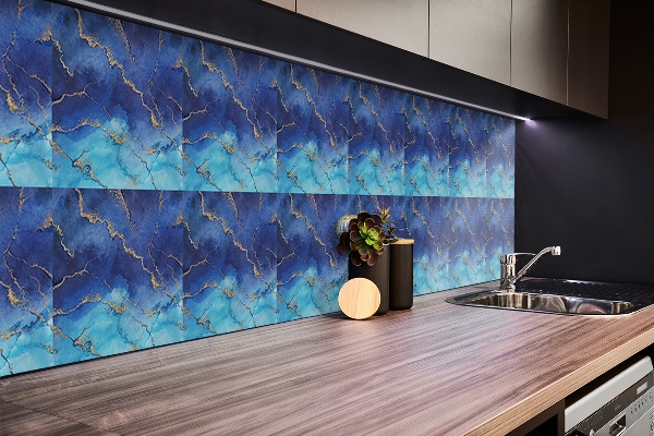 Panneau mural tv Marbre bleu