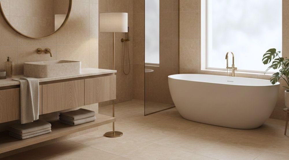 salle de bain beige