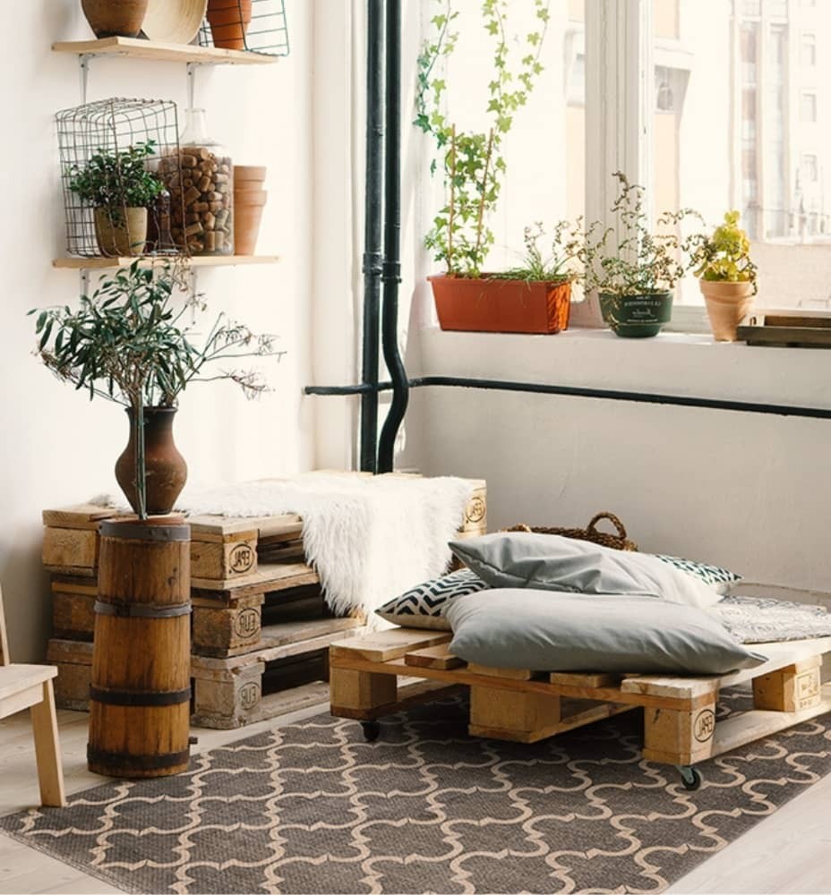 Tapis vinyl forme trèfle marocain